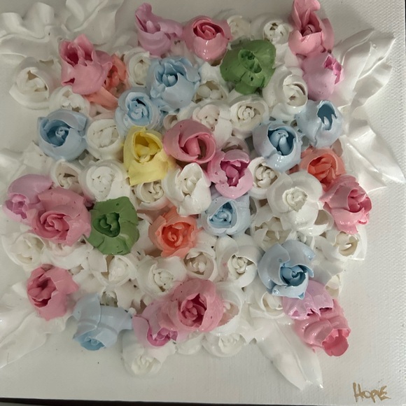 Floral Canvas Art with Multicolor Roses - Picture 1 of 1